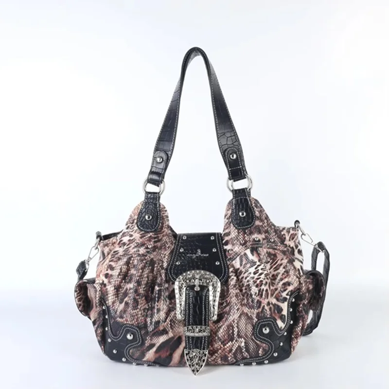 حقيبة يد نسائية بمقبض علوي على شكل الفهد، حقيبة كت...