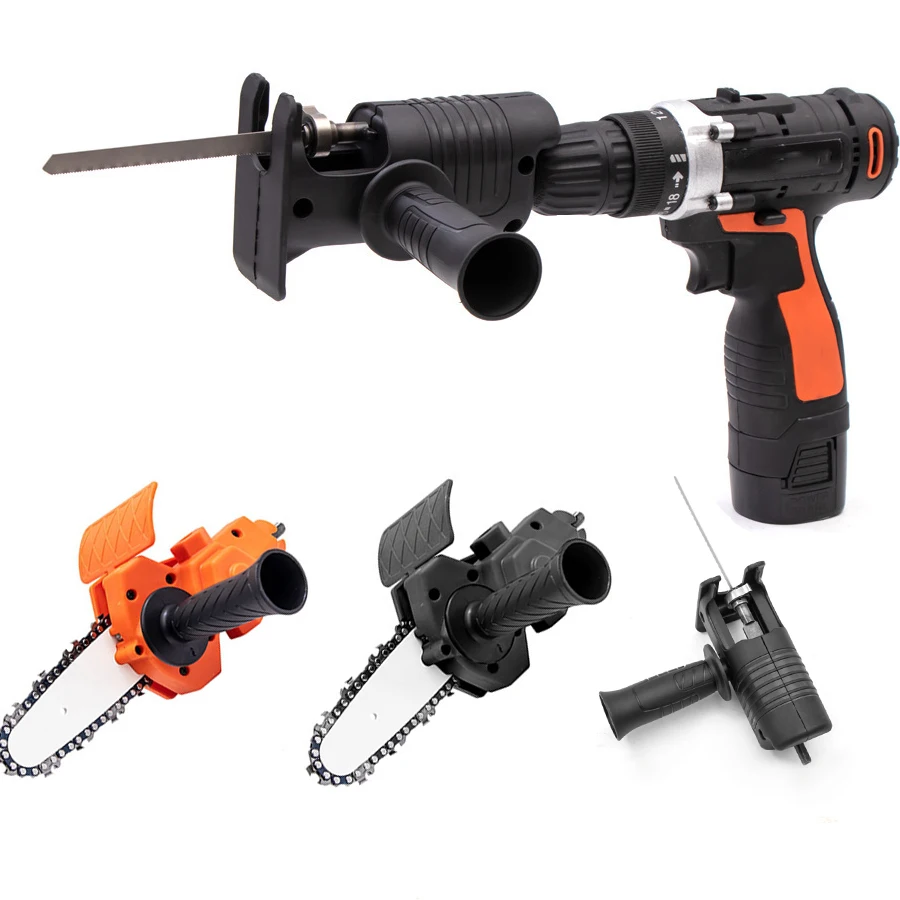 Electric Drill to Reciprocating Saw Chainsaw Adapter Profession Portable Conversion Head Kits Saw Blades Handle Kit Pruning Tool