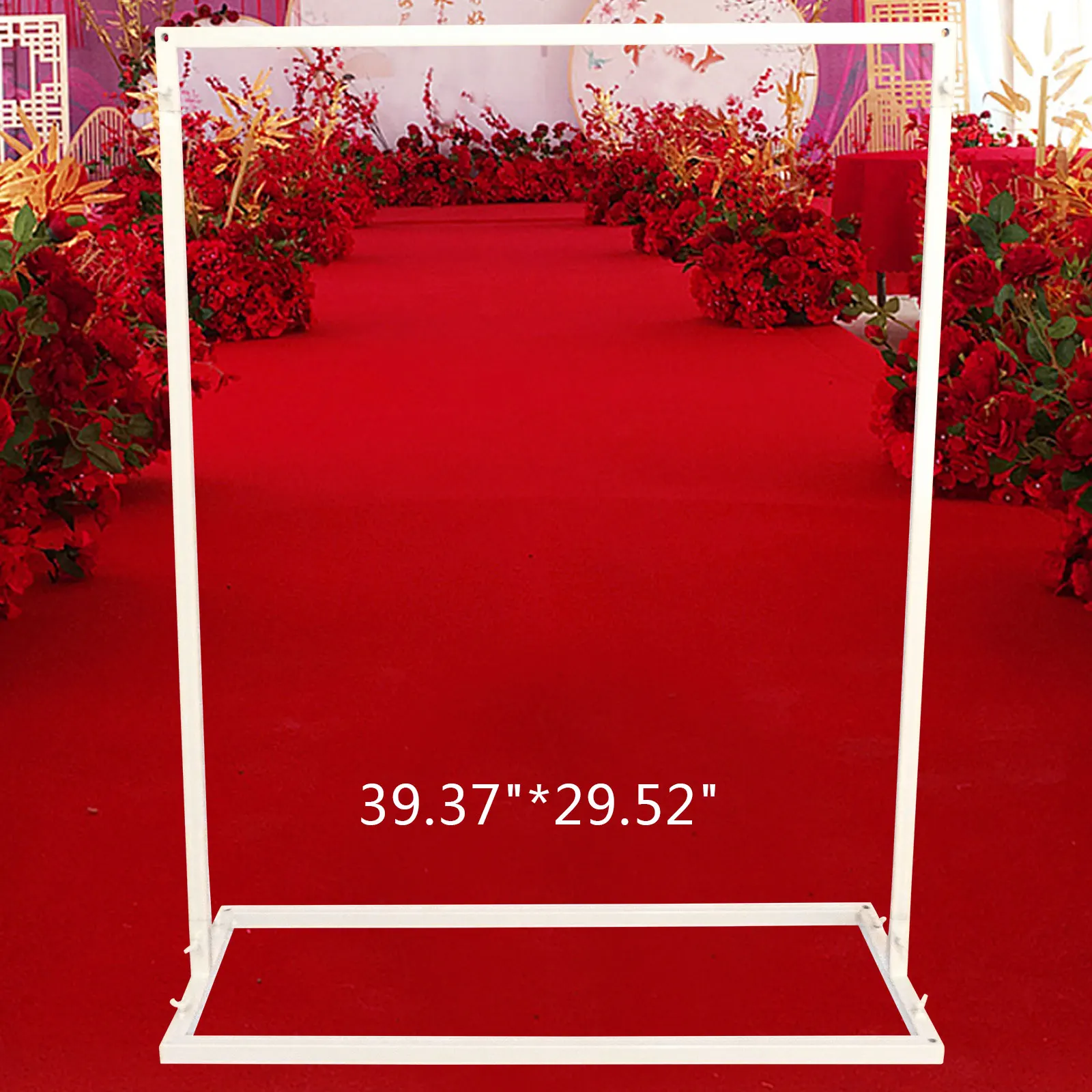 1m*0.75m Metal Wedding Sign Arch Stand Billboard White Advertising Rack
