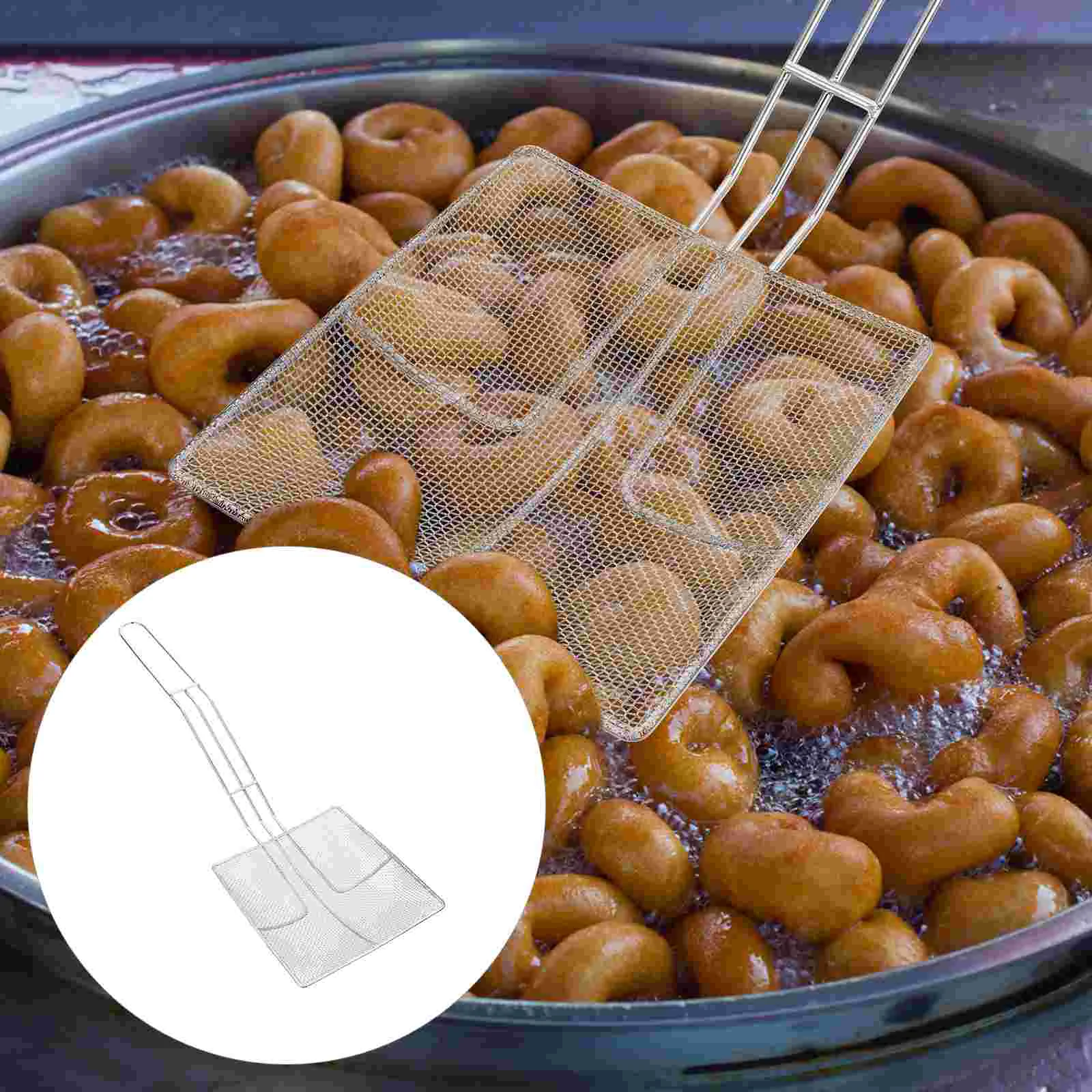 

Stainless Steel Oil Residue Mesh Colander Spoon Strainer Practical Scoop Fry Pan
