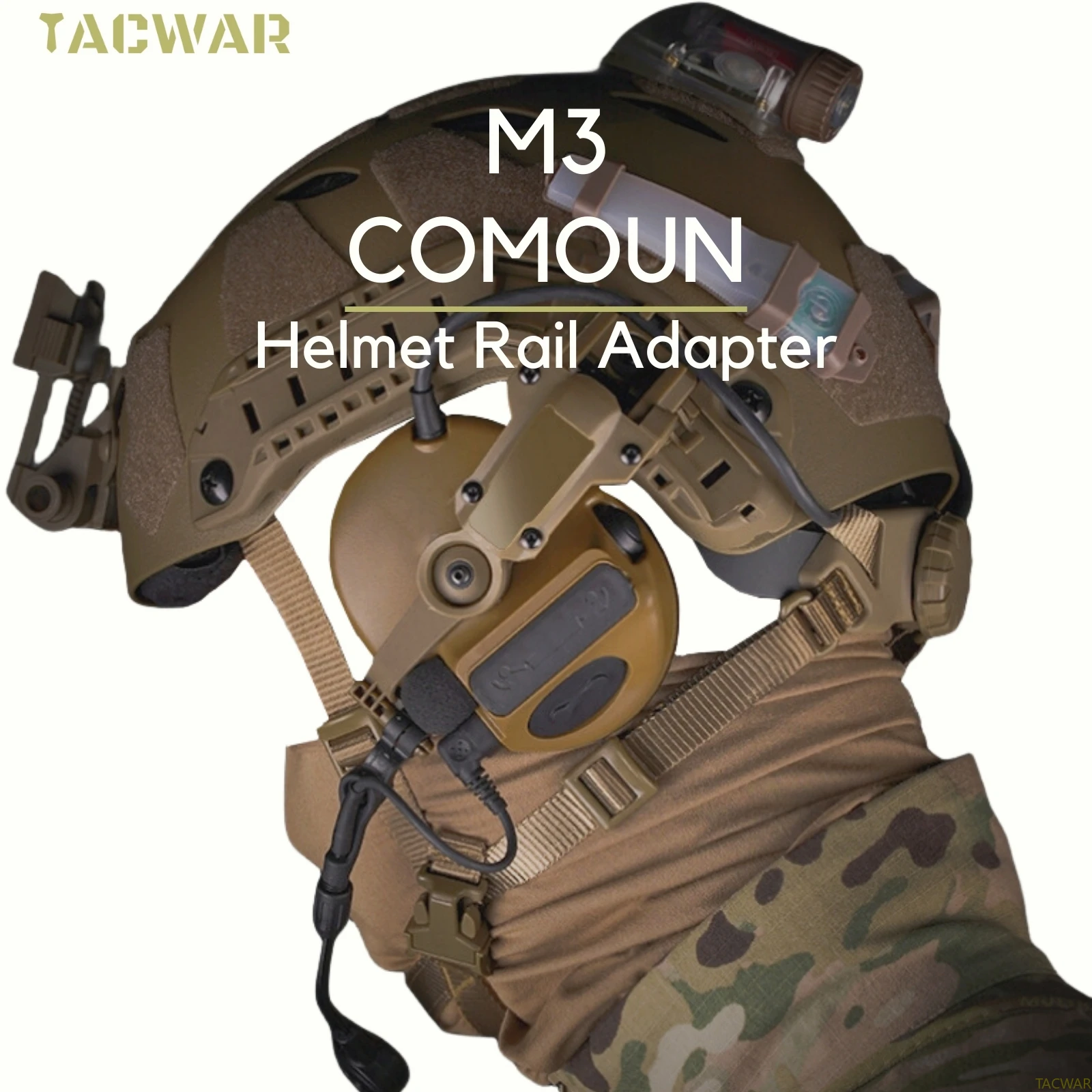 Comtacヘッドセット用ヘルメットレールアダプター、airsoft
