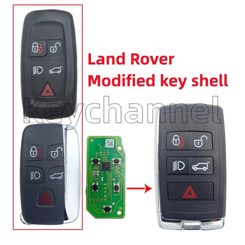 Custodia Telecomando Auto 5 Pulsanti In ABS E Metallo Per Land Rover Range Rover Sport Evoque Discovery 4 (2 Pezzi) - Guscio Sostitutivo - 4