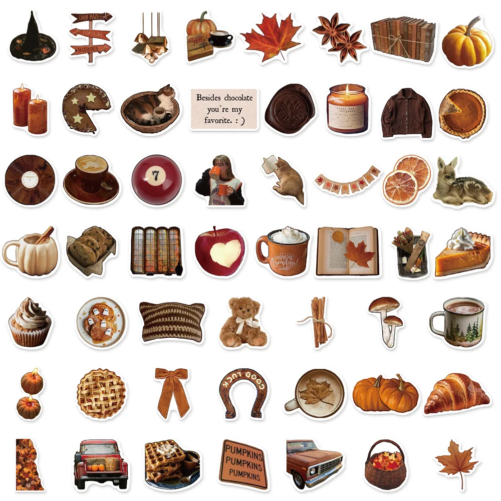 53개 가을 인스 스타일 재미있고 심플한 창의적인 그래피티 스티커 DIY 여행가방 스케이트보드 폰케이스 노트북 스티커