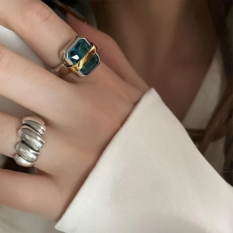 Silver Ring Adjustable Opening for Girls Women Fashion Popular Jewelry for Party Dress Birthday Gift