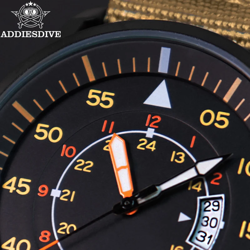 ADDIESDIVE JD1508 Men's Quartz Watch Round Hardlex Dial Window Watches Nylon Strap 50M Waterproof Wirstwatches Relogio Masculino 4