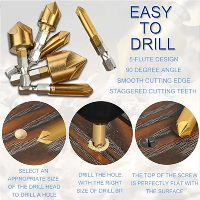 Рисунок 6 - Сверла зенковочные с титановым покрытием