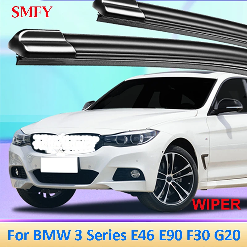 

For BMW 3 Series E46 E90 F30 G20 Accessories Car Wiper LHD & RHD Front Wiper Blades Front Windshield Wiper Strips Sets
