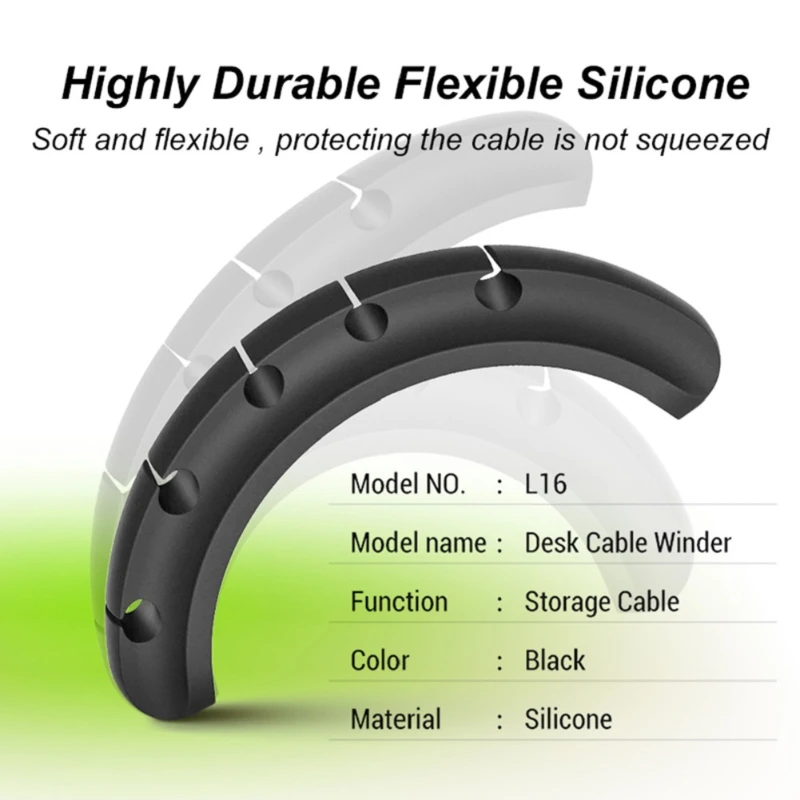 Smart Cable Holder Silicone Flexible Cable Winder Wire Organizer Cord Desk Winder Desktop Tidy Holder for USB Keyboard Earphone cable organizer