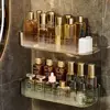 Wall Mounted Toilet Storage Rack Accessories No-punch Acrylic Bathroom Shelf Luxury Space Saving Kitchen Storage Organizer 1