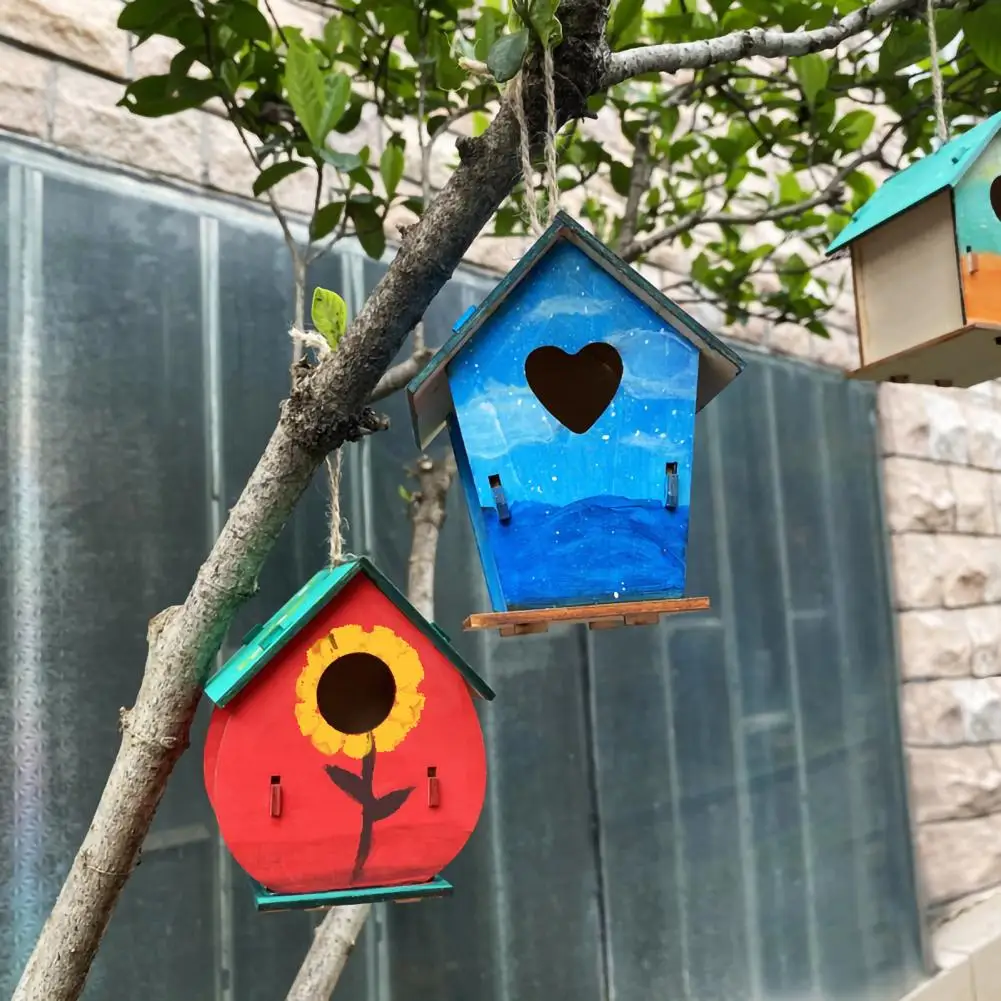 Juego De Construcción De Casa De Pájaros Para Niños – 3 Piezas De Madera Para Pintar Y Montar – Incluye Pinturas, Pinceles Y Plantilla – Regalo Creativo Para Niñas Y Niños