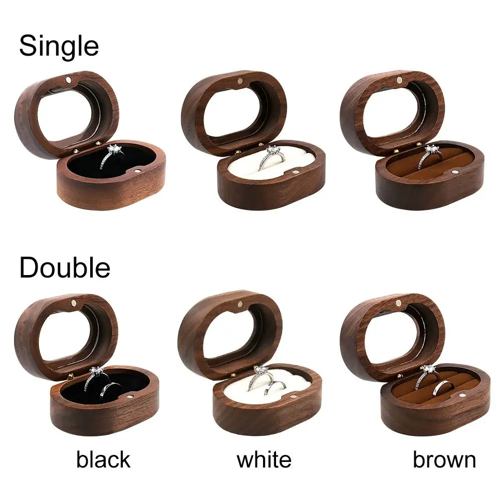 Wooden Ring Storage Box Jewelry Display Case