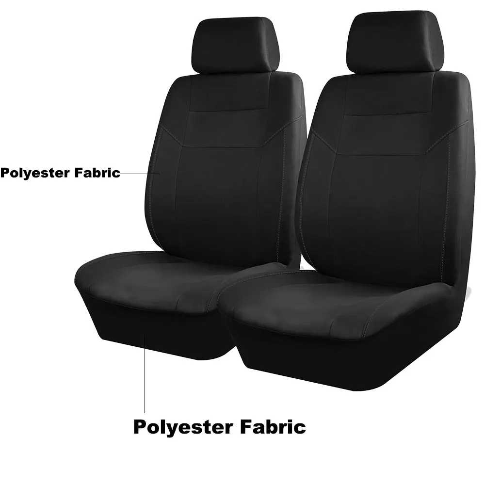 AUTOKING Universal Black Gray Beige Polyester Car Seat Covers Full set Car Accessories Interior Fit for most Car Suv Van Truck — view 2