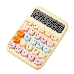 Candy Colored 12 - Digit Calculator with Large LCD and Easy - Press Buttons for Office and School Use (YELLOW)