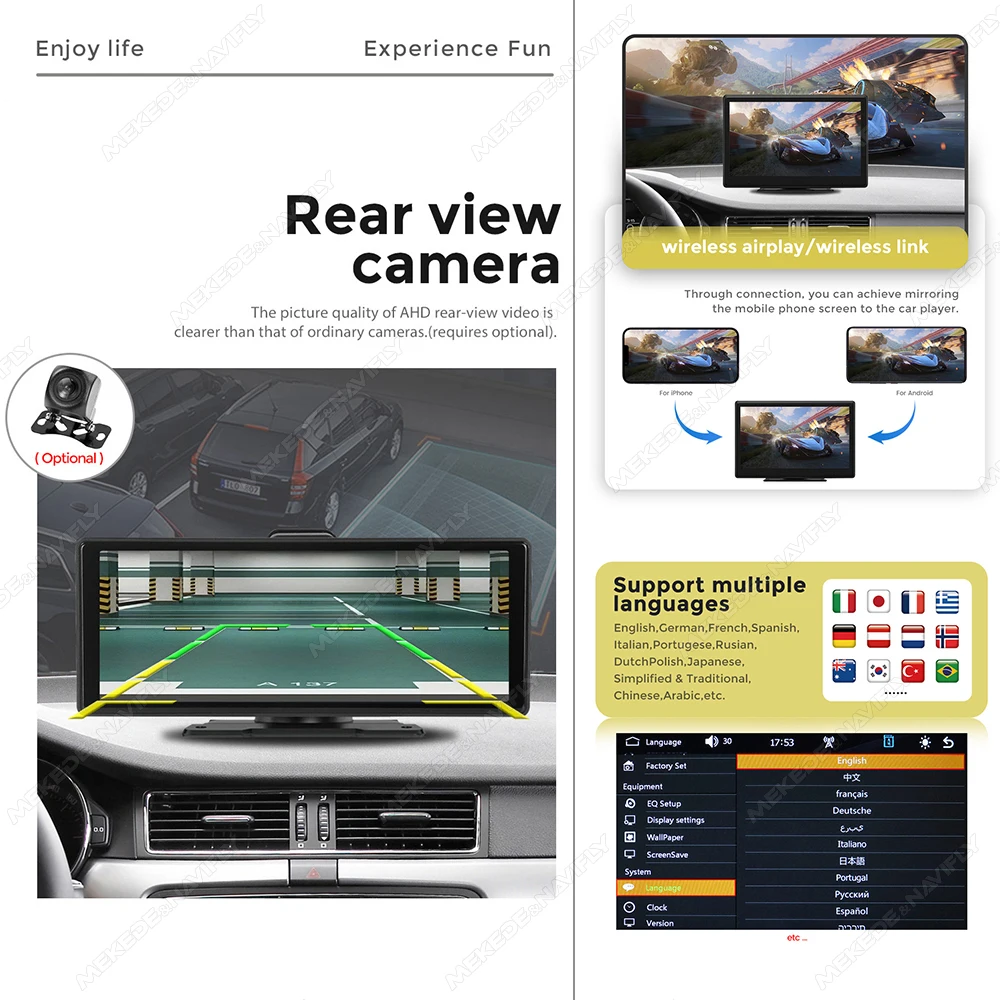 10.26" car intelligent systems Smart screen Car Monitor Wireless CarPlay Android Auto GPS Navigation Multimedia Player Dashboard