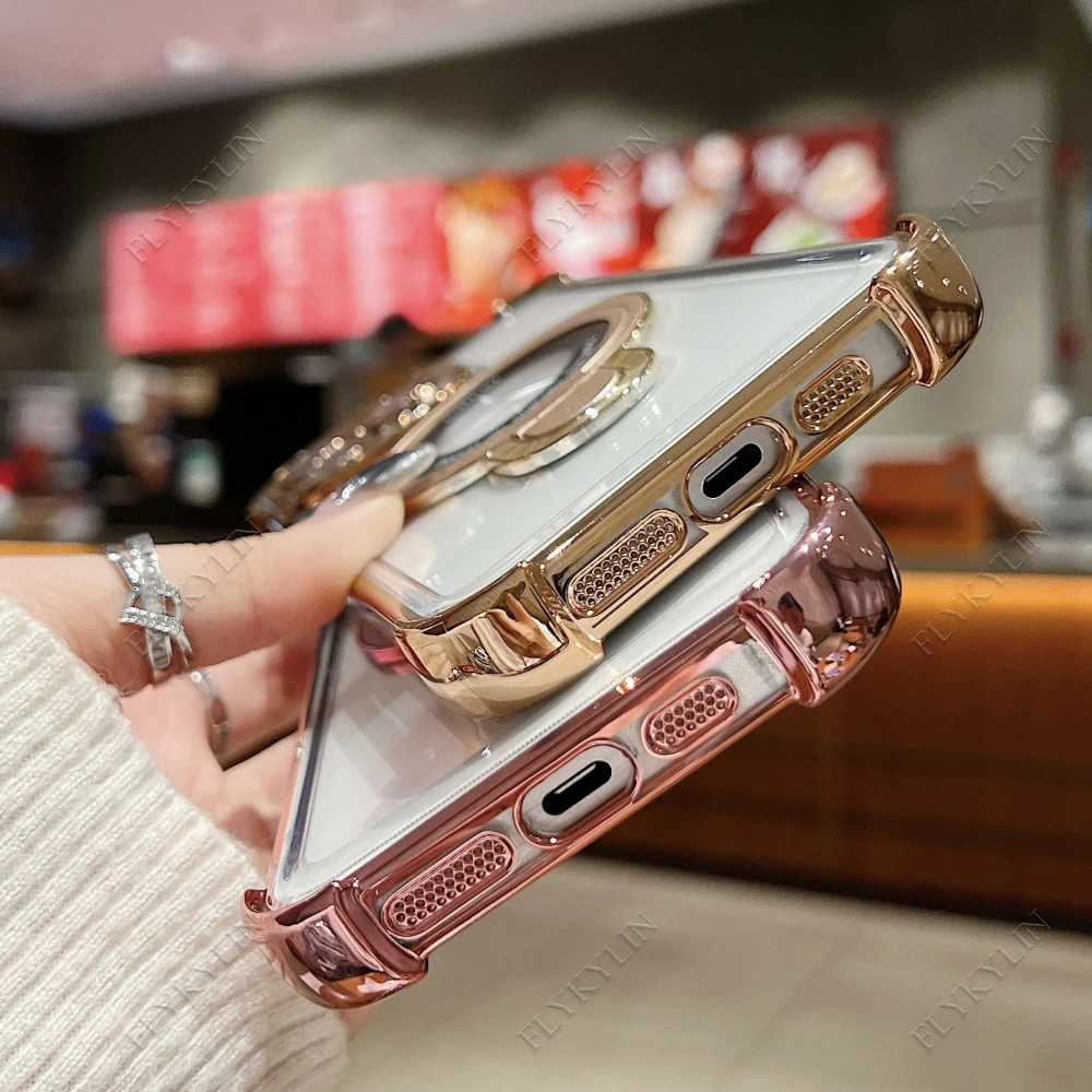 Ultra-Thin Transparent Phone Case with Shining Pearl Bracelet