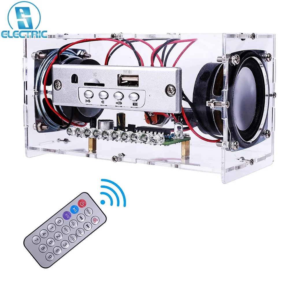DIY-Bluetoothと互換性のあるスピーカーキット,点滅ライト,ミニホーム 