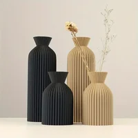 Elegant Black Plastic Vase - Boho Chic Decorative Centerpiece for Home, Office, and Living Room 1
