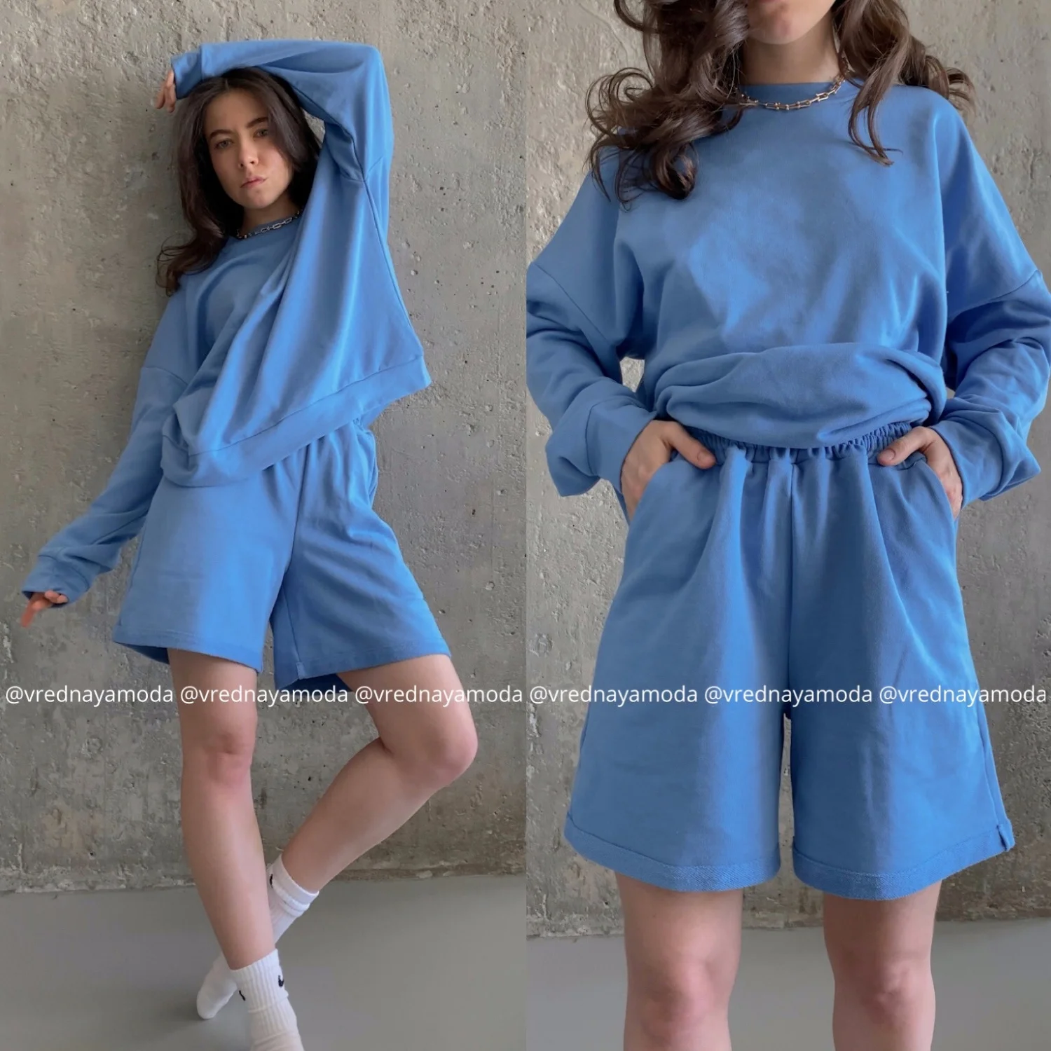 Sold Separately Womens Tracksuits 3 Piece Oversized Sweatshirt Sweatpant Sporting Shorts Sweat 3 Piece Outfit Solid Color Sets