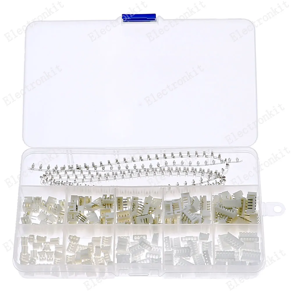 곡선 바늘 핀 헤더 커넥터, PH2.0, 2P, 3P, 4P, 5P, 6 핀, 2.0mm 피치 직각 소켓, PCB jst, 400 개