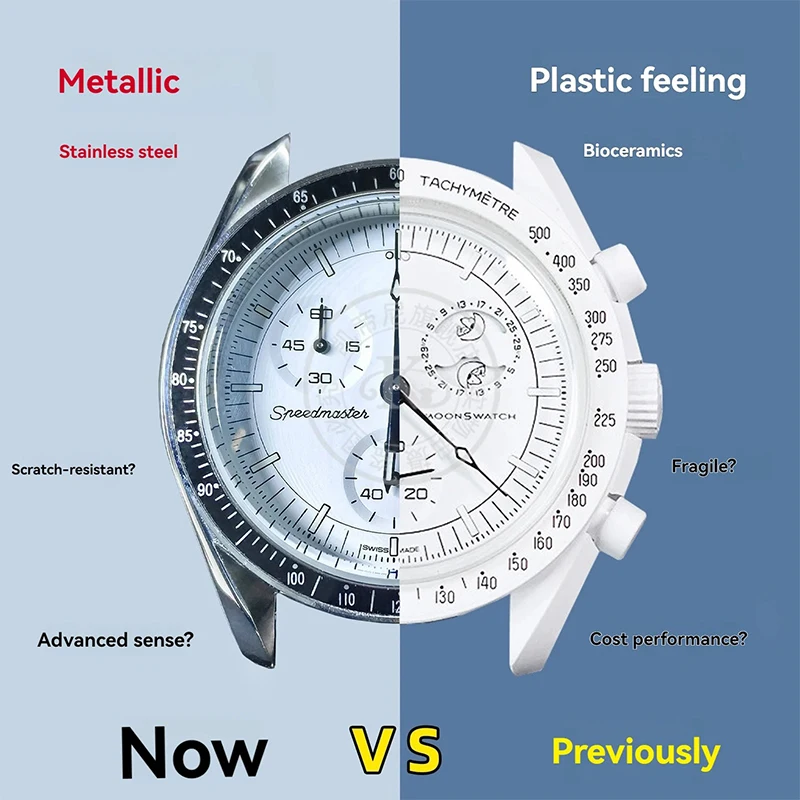 Stainless Steel Moon Watch Case Mod Kit for SWATCH & OMEGA Moonswatch 42mm Dial Metal Case Bracelet Watch Accessories NO Movemen