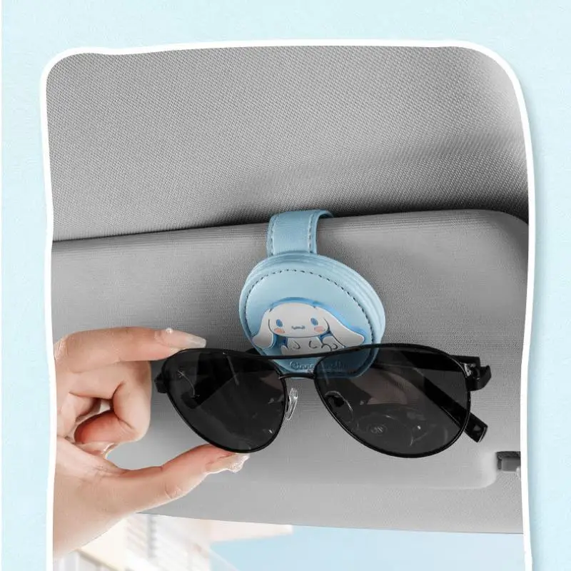 

Cartoon Cinnamoroll Creativity Vehicle Mounted Glasses Clip Anime My Melody Kawaii Car Accessories Sunglasses Storage Girl Gift