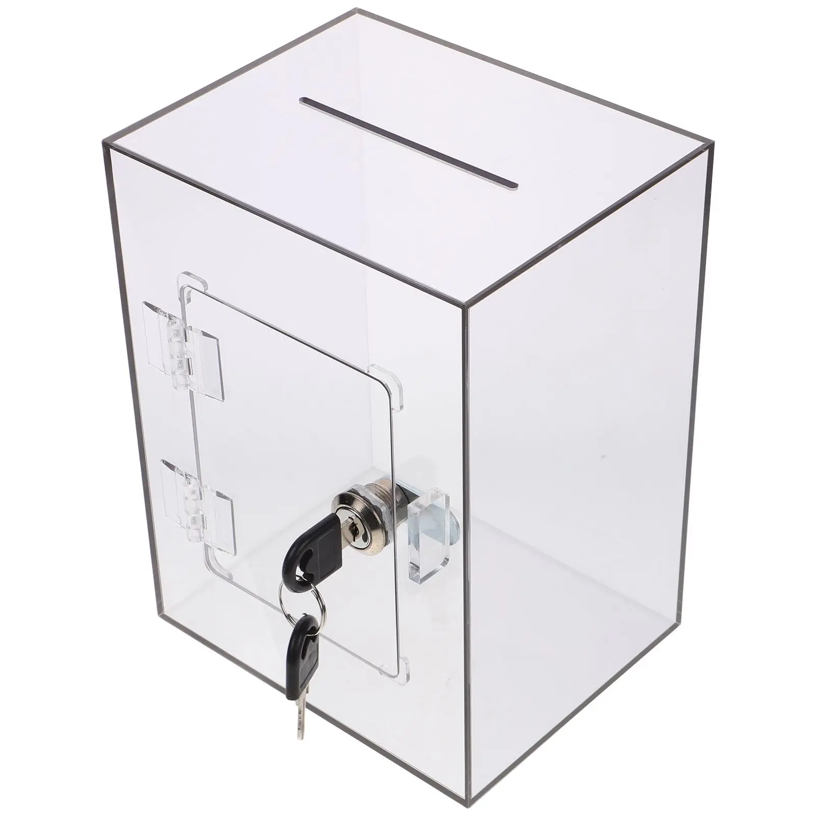 Acrylic Tip Box Clear Window Mailbox Letter Post Container Donation Boxes Fundraising Safe Light Wear Resistance Practical Long 2