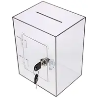 Acrylic Tip Box Clear Window Mailbox Letter Post Container Donation Boxes Fundraising Safe Light Wear Resistance Practical Long 2