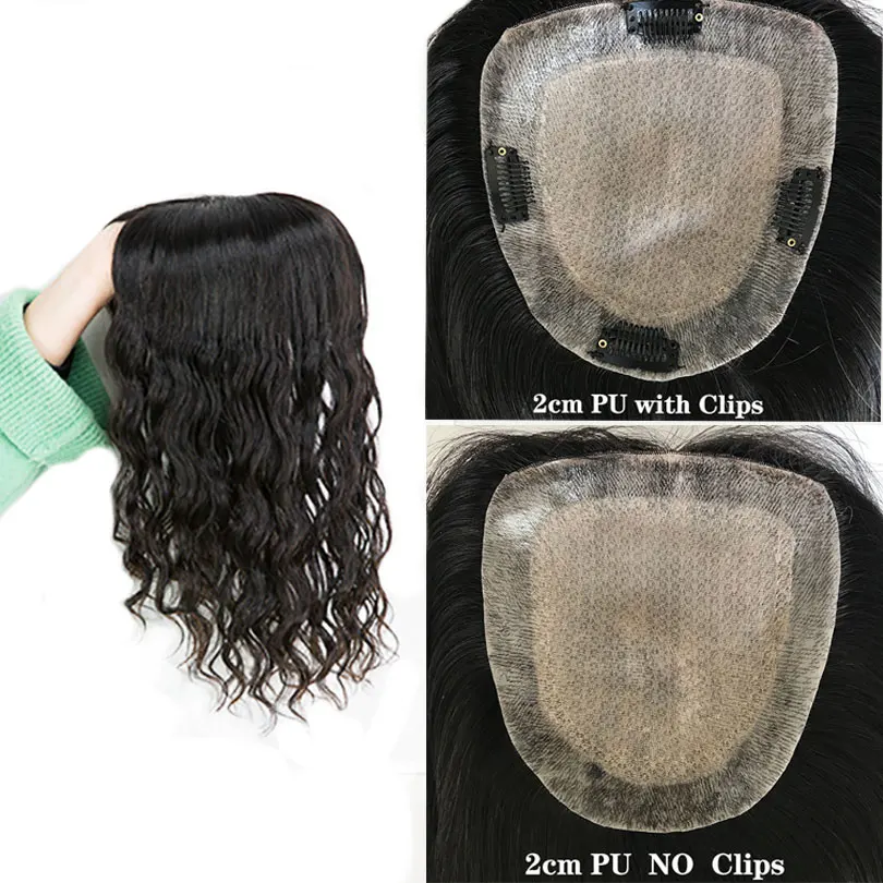 

Straight Long Virgin European Human Hair Topper Skin Scalp Silk Base Women Toupee with Clips or PU Around