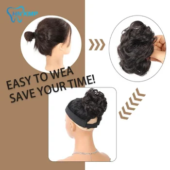 Coda di Cavallo Sintetica con Clip, Chignon Naturale Voluminoso e Riccio per Donna, Accessorio per Capelli per Aumentare il Volume, Strumento di Styling Realistico