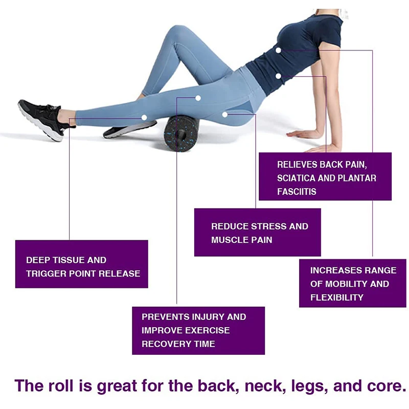 5Pcs Yoga Massage Foam Rollers Fascia Balls Yoga Column EPP High Density Fitness Roller &Ball Leg Back Neck Massager Pain Relief 6