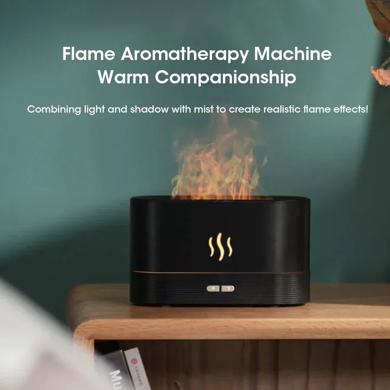 Simulation Flame Aromatherapy Diffuser Perfume Humidifier With LED Light Ultrasonic Essential Oil Diffuser Creative Gift