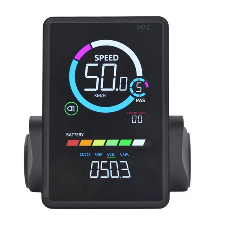 M7C-2 Electric Bike LCD Display Meter 24V 36V 48V 60V E Scooter LCD Panel With USB UART For Mountain Electric Bike