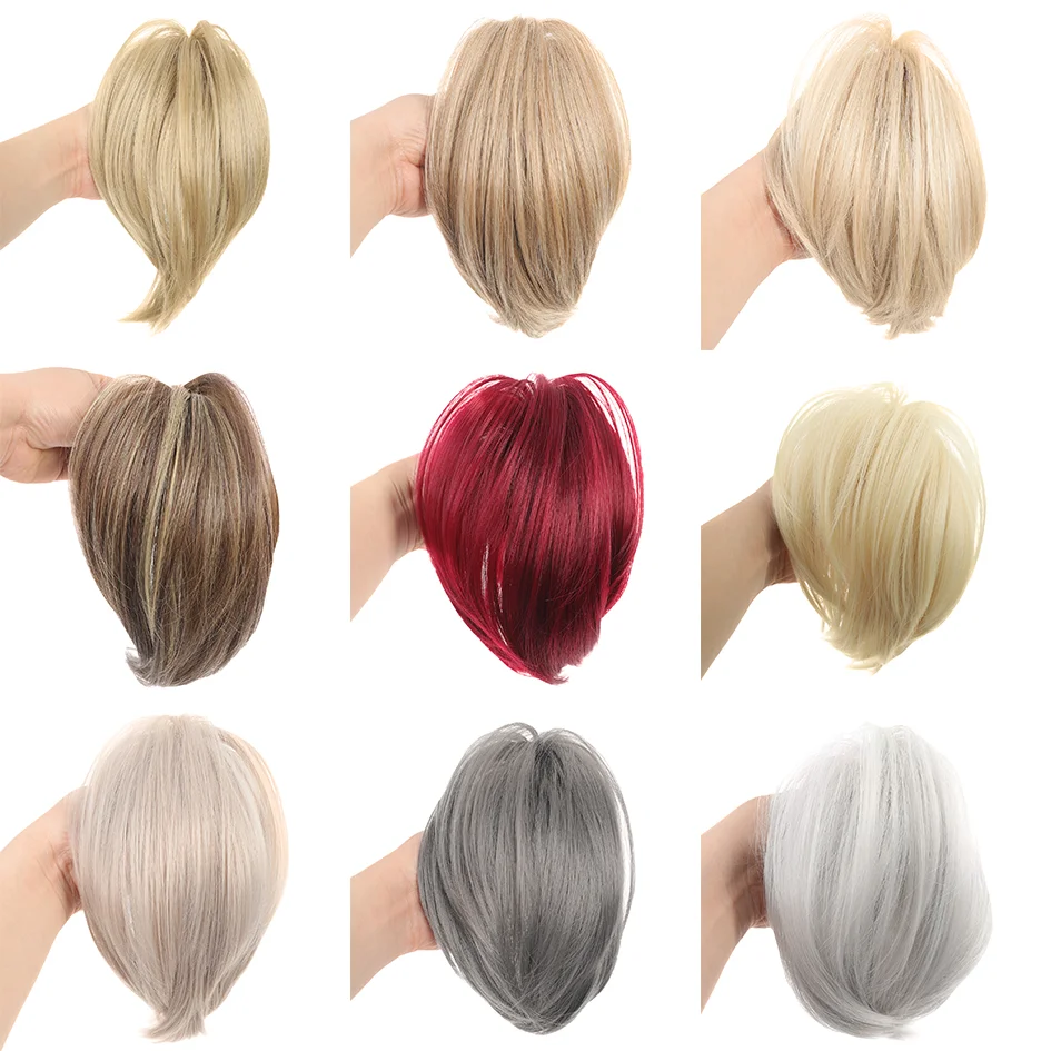 Allaosify synthetic hair women 8-inch clip straight ring ponytail, large clip ponytail, loose fashion enhance temperament