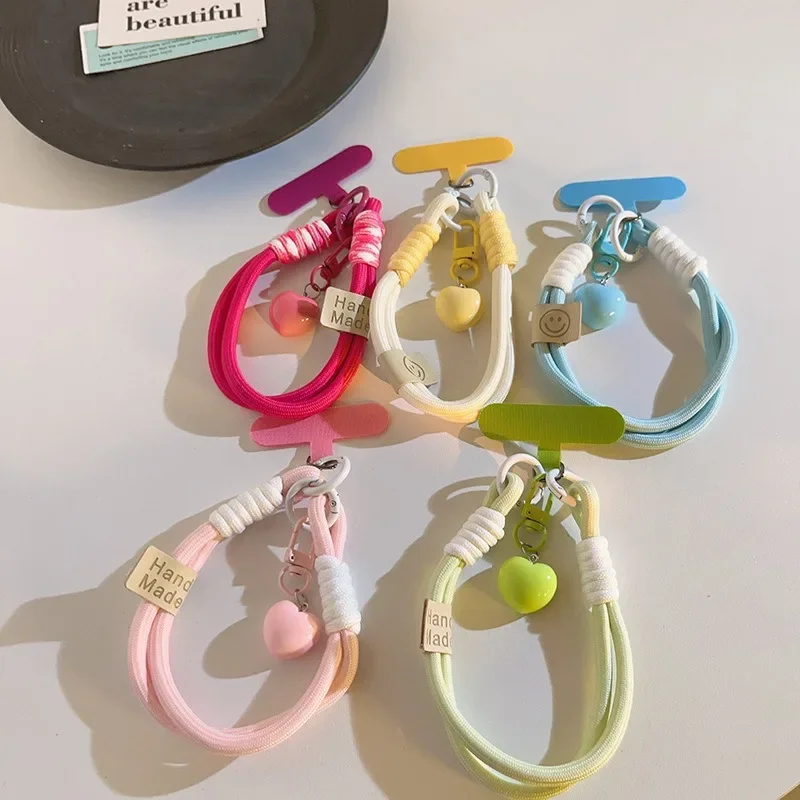 Vibrant 3D Love Heart Wrist Strap & Keychain Lanyard