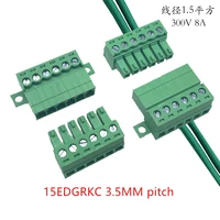 15edgrkc 2/3/4/5/6/7/8/9/10/11/12/13/14/15/16พินตัวเชื่อมต่อเทอร์มินัลบล็อกสกรูพิน3.5มม. ปลั๊กพิน + ซ็อกเก็ต2EDG 2P 3P 4P 5P 6 P 8 1
