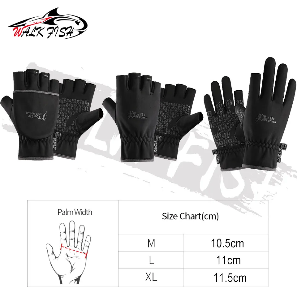 1 Pair Winter Fishing Gloves Women Men Universal Keep Warm Fishing Protection Anti-slip Outdoor Angling fishing gloves