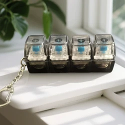 Enhanced Mechanical Keychain Button - Stress Relief Clicker Gadget Gift (Black (with light))