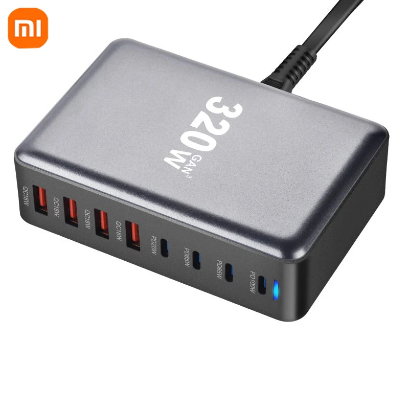 Xiaomi 320W GaN Charger USB Fast Desktop 8-port USB Type-C PD Charger Fast Charge 3.0 USB Type-C Fast Charger For iPhone Samsung - AliExpress 202192403