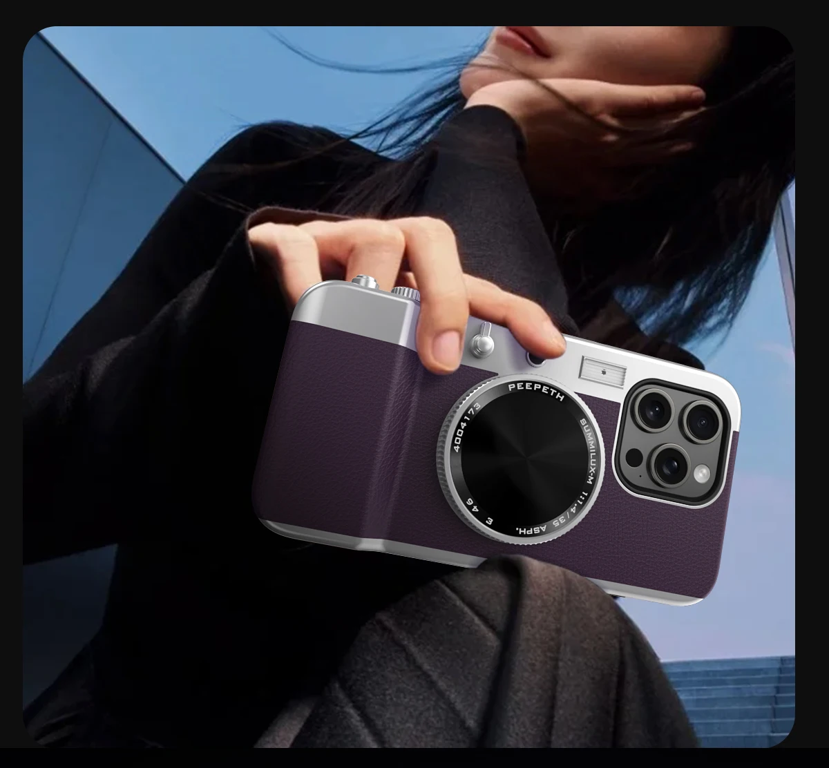 funda de telefono con cámara para iPhone Bluetooth multifuncional magnética Retro para iPhone 16 15 14 13 12 11 Pro Max cubierta a prueba de golpes con espejo cosmético » funda de telefono con cámara para iPhone