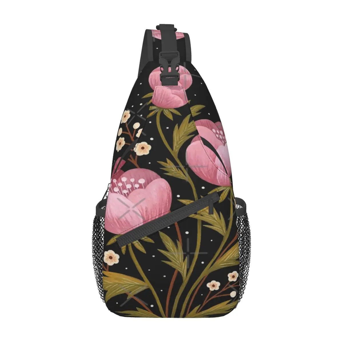 

Blooms In The Dark Chest Bag Holiday Polyester fabric Daily Cross chest bag Multi-Style