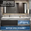 Bathroom Vanity - Bathroom Vanity with Sink, Floating Solid Wood Bathroom Vanity with Half Side Cabinet with Striped Door Panel 6