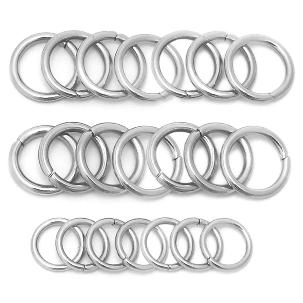 100-200pcs/lot 3-12mm Stainless Steel Open Jump Rings Split Ring Connectors for DIY Jewelry Making Findings Accessories Supplies