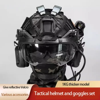 Occhiali da retromarcia per casco tattico VELOCE multifunzionale set versione azione anti-muti di ingegneria del casco da addestramento per tifosi militari