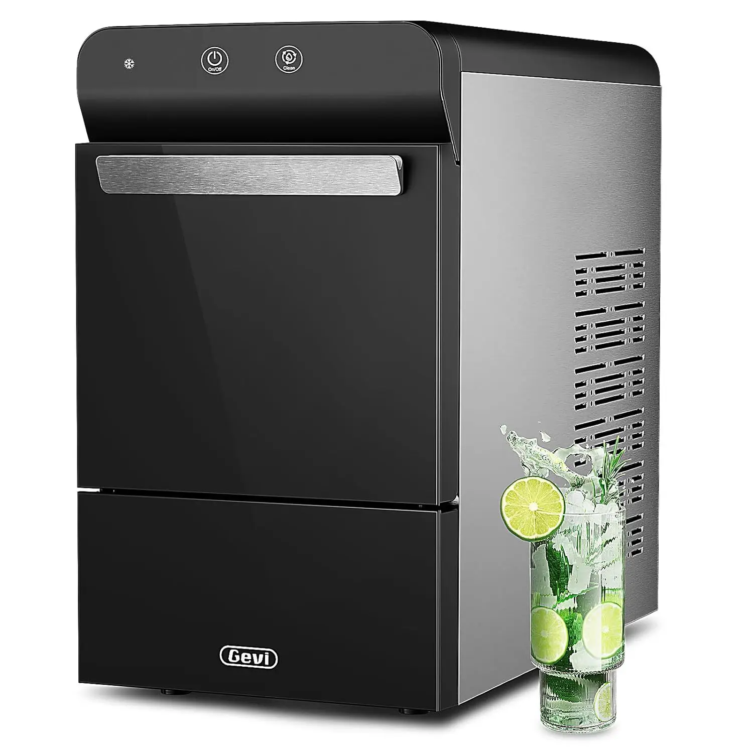 Household V2.0 Gemi Nugget Ice Maker Self-Cleaning Pellet Ice Machine Open and Pour Water Refill Stainless