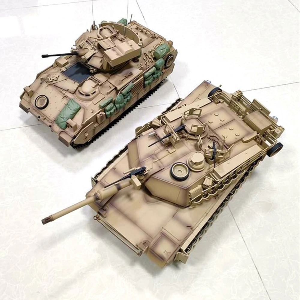 COOLBANK Model Bladeli M2A2 1/16 2.4G RC Main Battle Tank Smoke Sound Recoil Shooting LED Light Simulated Vehicles Models RTR Toys