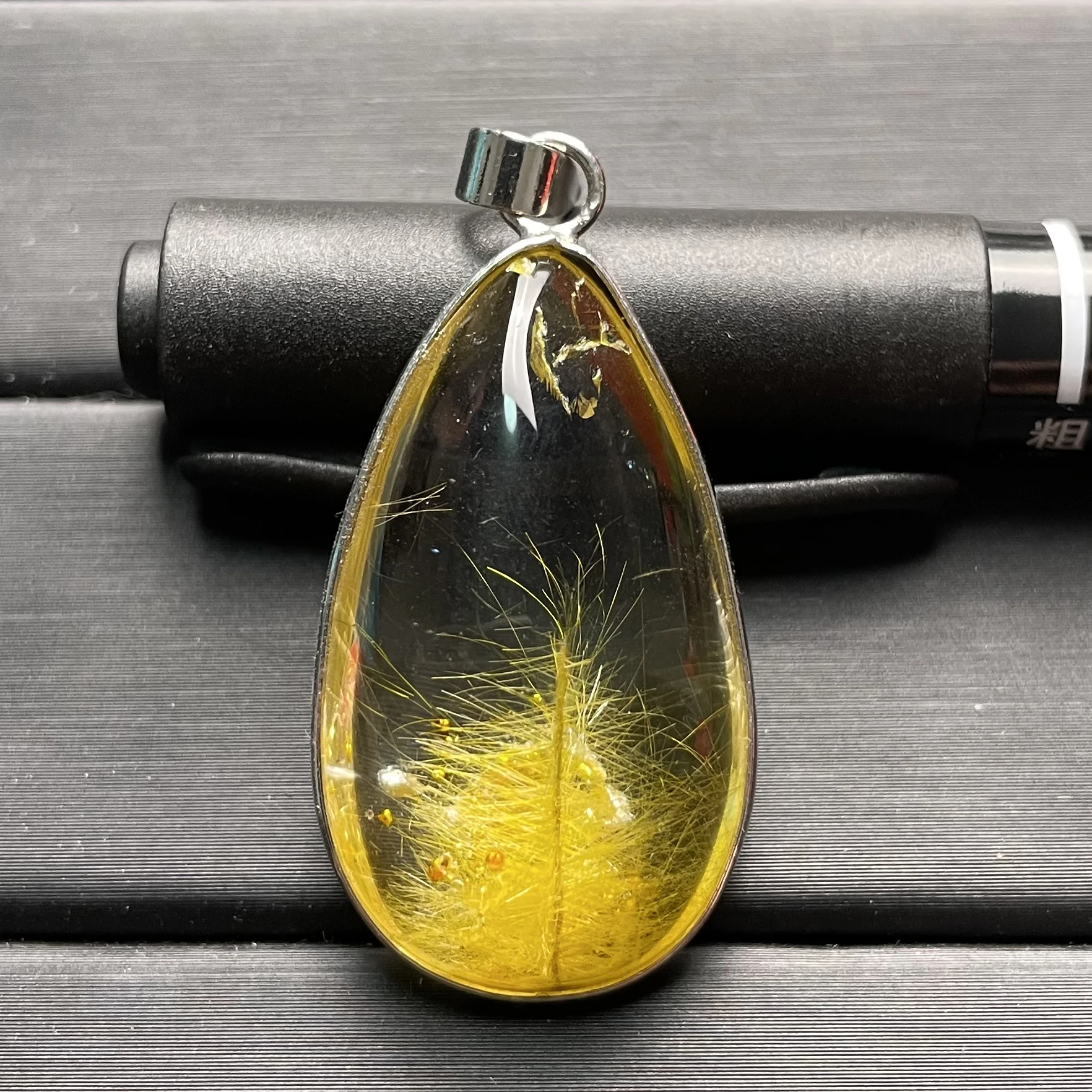 Natural Stone Green Phantom Crystal Pendant Quartz Rutilated Jewellery Decoration Polished Rock Healing 2