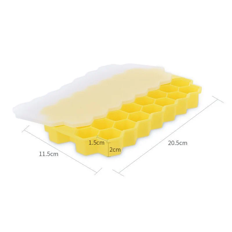 Mind Reader Silicone Freezer Tray, Honeycomb Ice Mold with Cover - 20381202