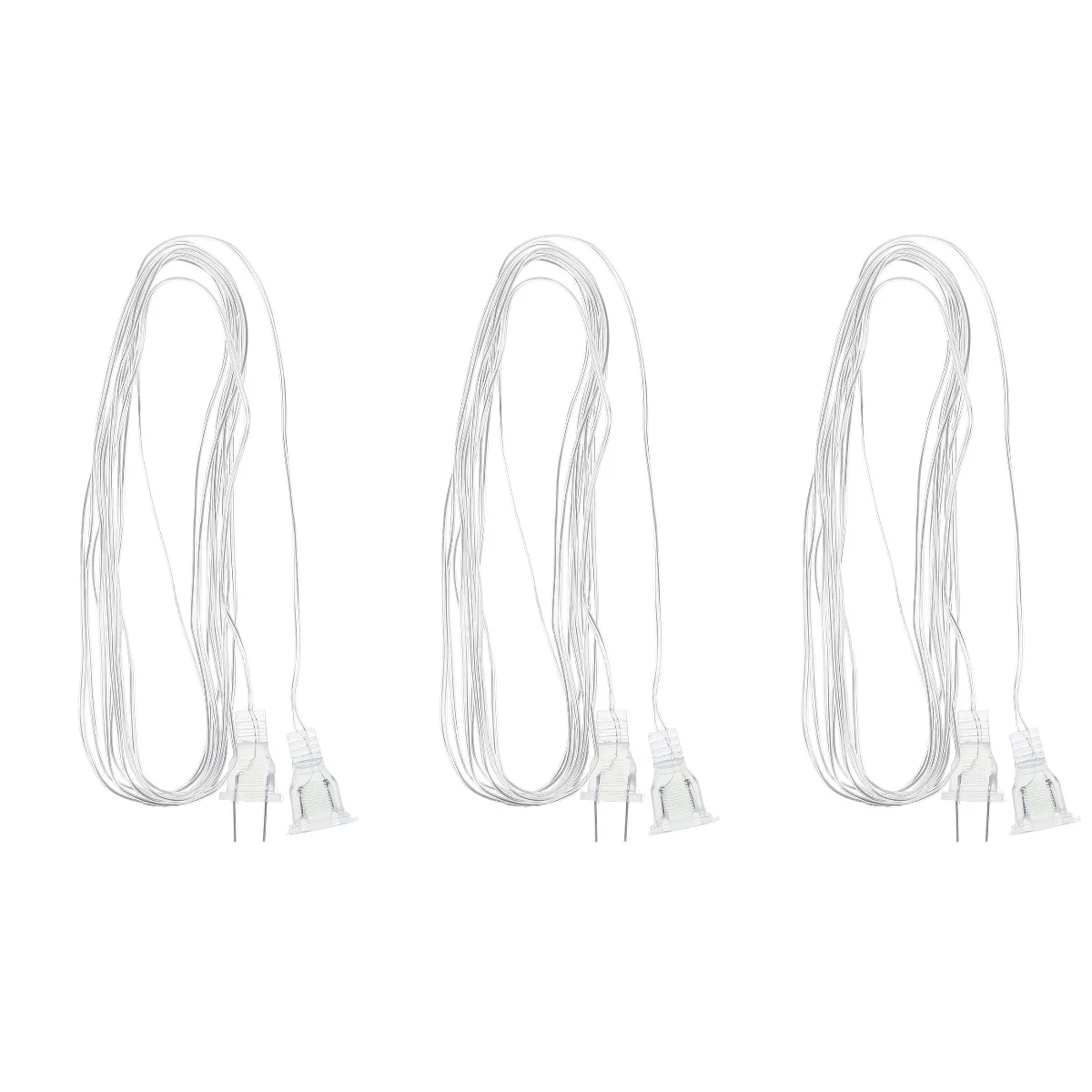 

Set of 3 Extension Lights Wire Outdoor Christmas Cords Plug for LED Connectors Lamp Clear Cable Ice Bar