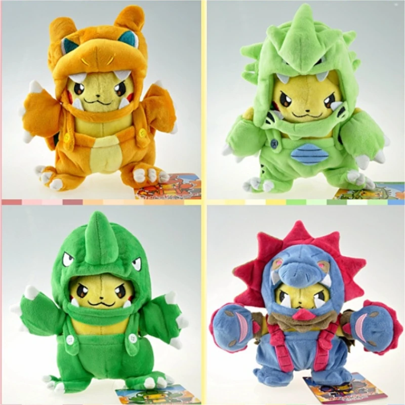 

21cm Original Pokemon Pikachu Cosplay Plush Snorlax Charizard Hydreigon Tyranitar Garchomp Ampharos Slowpoke PP Cotton Kid Gift