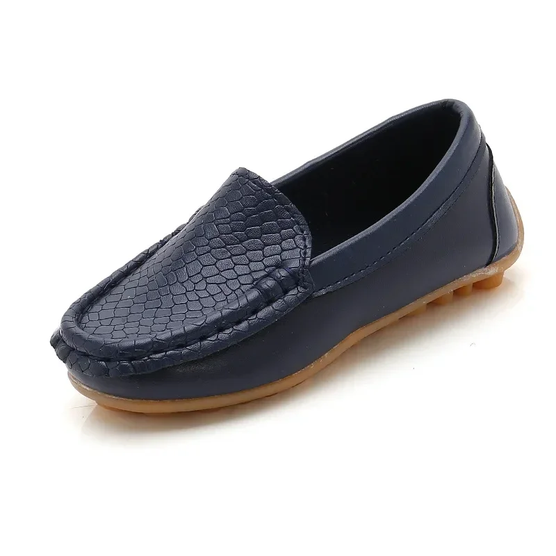 Fashion Flats For Children Casual Comfortable PU Leather Slip On Shoes Boys Girls Kids Candy 10 Colors Moccasin Loafers All Size 3